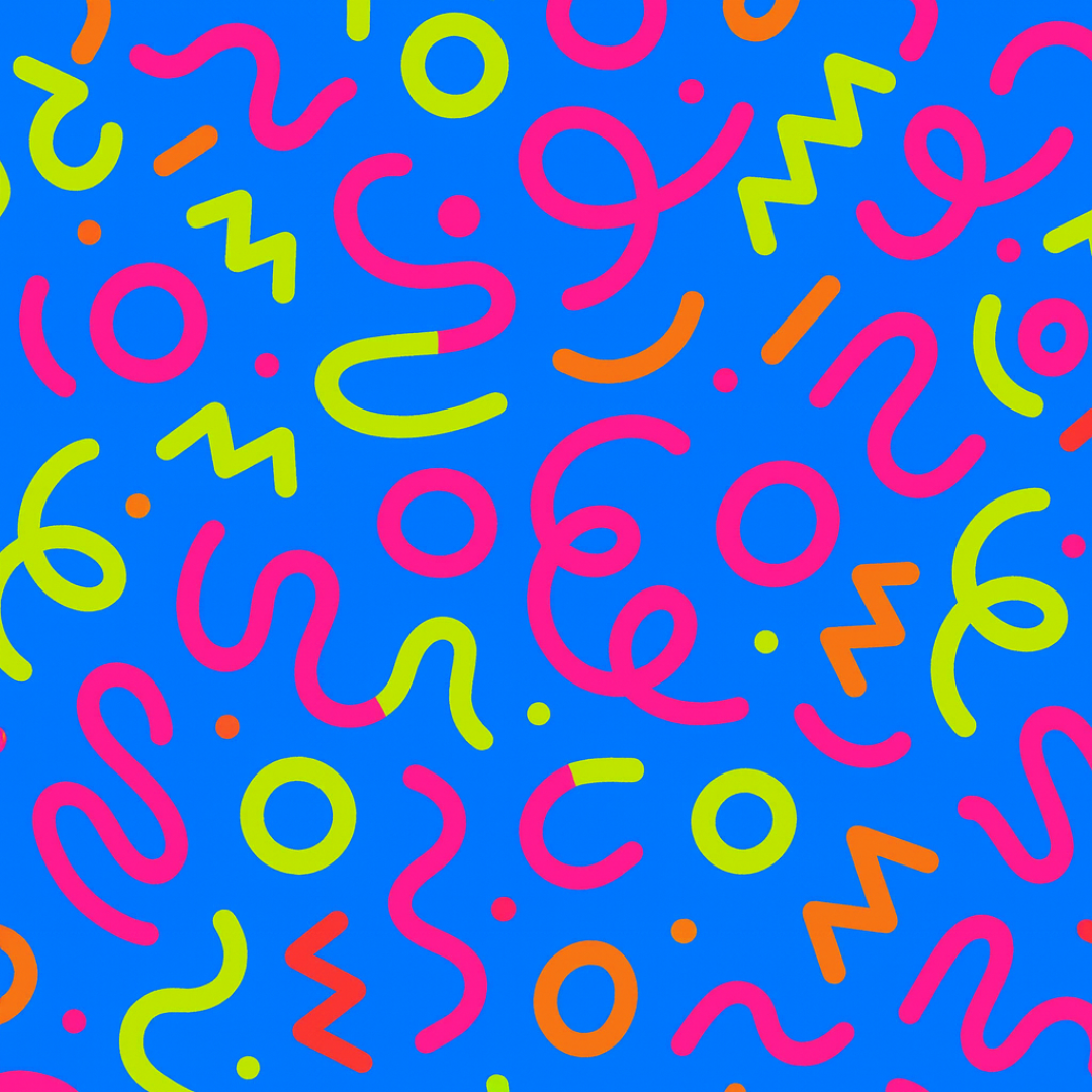 Men’s Blue Squiggles Print Running Shorts